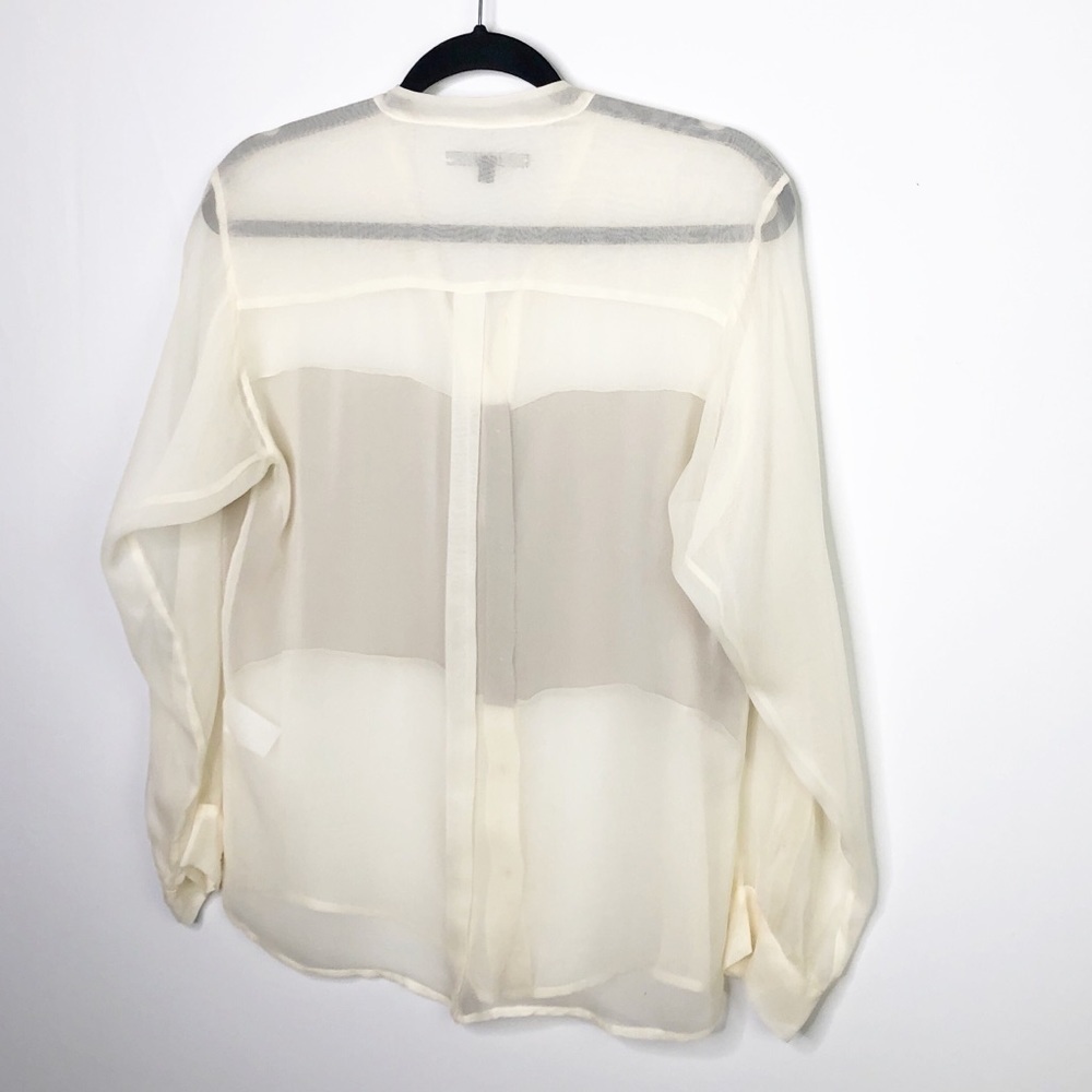 Naven Sheer Button Down Color Block Silk Blouse - image 2